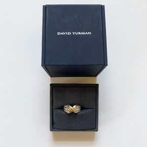 David Yurman Two-Tone 3 Row X Ring Size 8